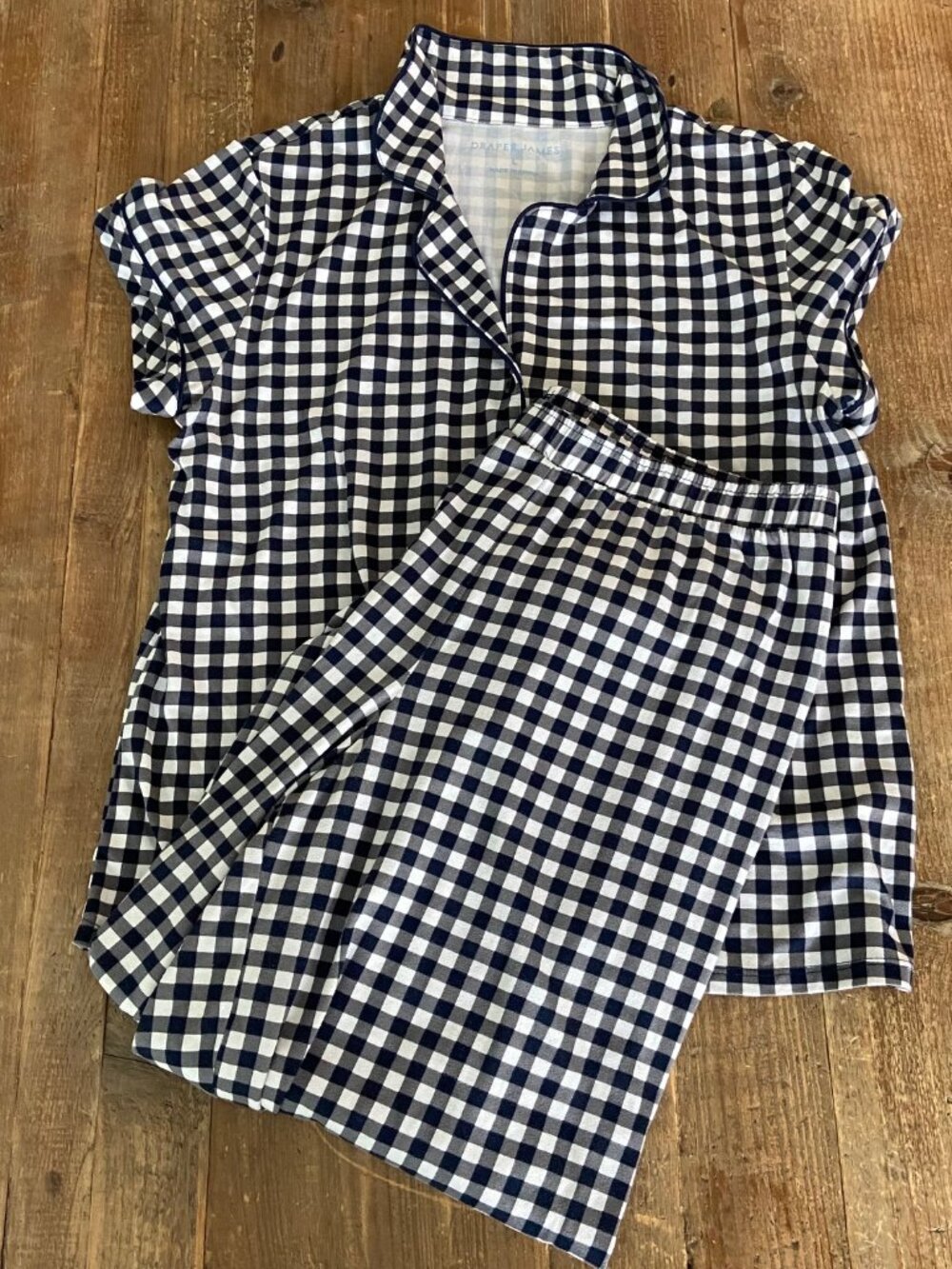Draper James Linda Gingham Pajama PJ Set Size Large Comfy Soft PJs